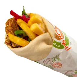 Falafel Sandwich with Shami Bread and Potatoes